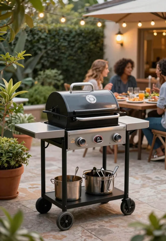 15 Compact Grill Ideas for Small Patios that are Perfect for Urban Gardens - 8. Grill Cart for Mobility and Storage 1