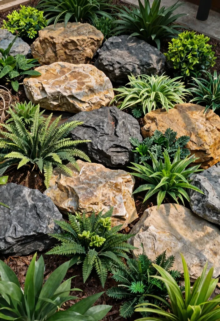 15 Fake Outdoor Plants for Landscaping That Actually Look Real Year-Round - 10. Synthetic Garden Rocks for Realism 1