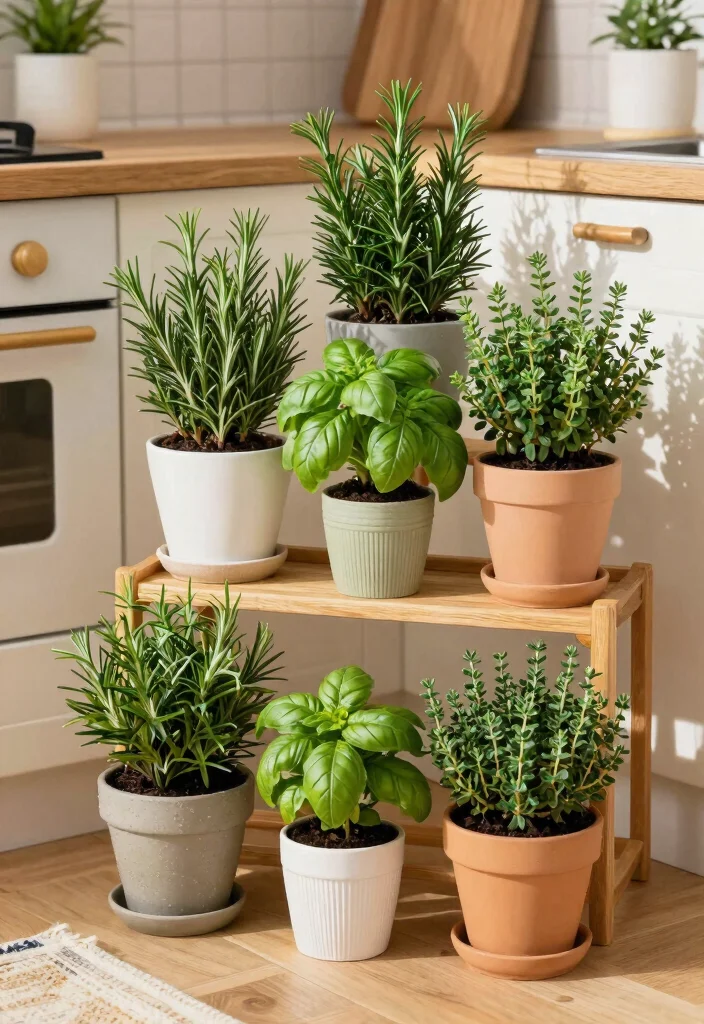 15 Fake Outdoor Plants for Landscaping That Actually Look Real Year-Round - 7. Colorful Fake Herbs for a Kitchen Garden 1