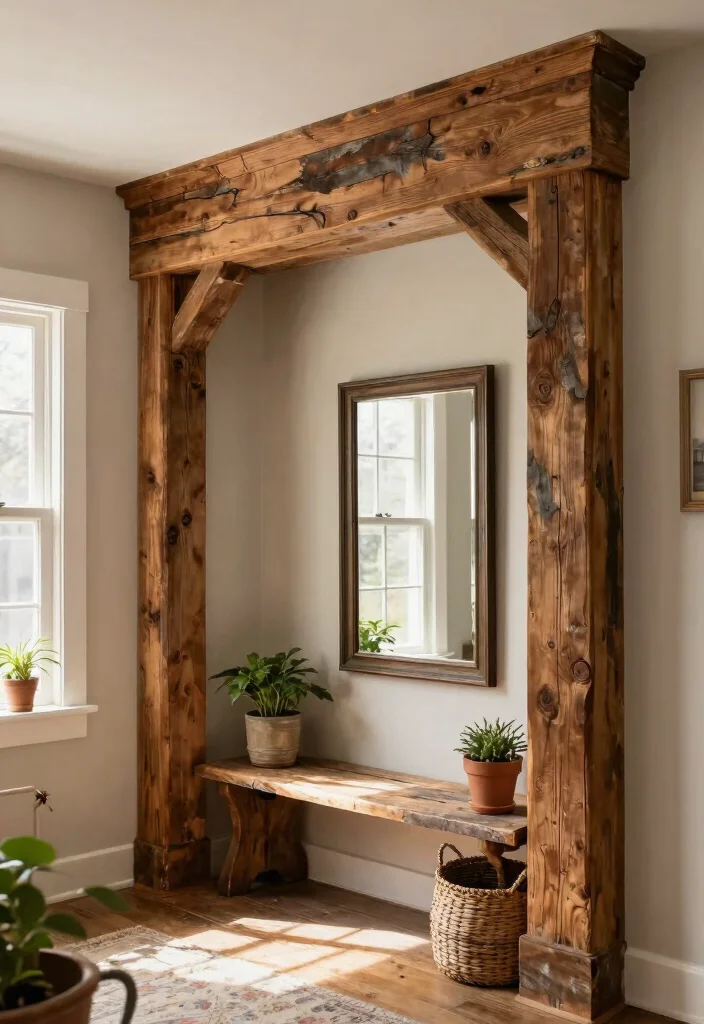 15 Farmhouse Crown Molding Concepts That Install Without a Miter Saw - 4. Rustic Wooden Planks 1