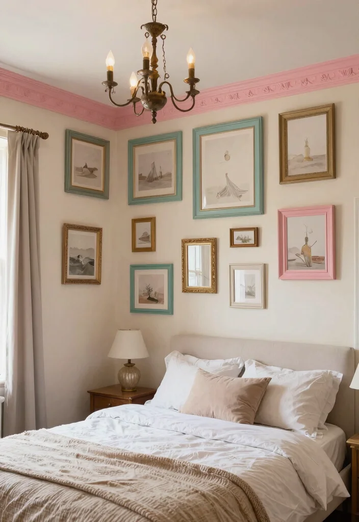 15 Farmhouse Crown Molding Concepts That Install Without a Miter Saw - 7. Thrifted Frame Molding 1