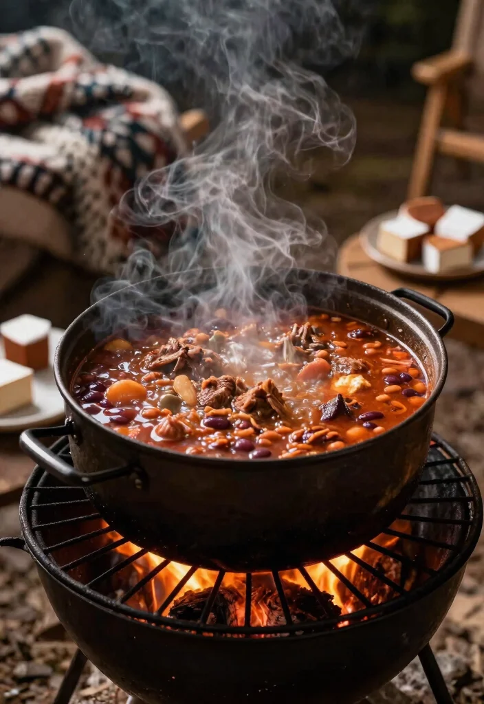 15 Fire Pit Grill Ideas That Let You Cook Over Open Flame - 10. Campfire Chili: Hearty and Comforting 1