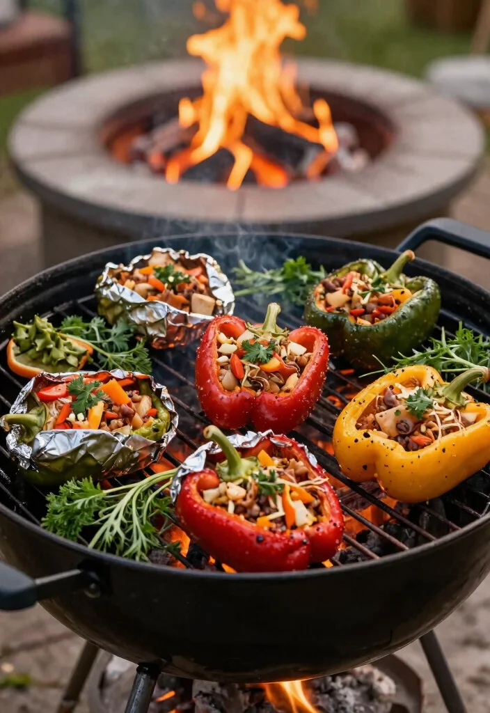 15 Fire Pit Grill Ideas That Let You Cook Over Open Flame - 12. Grilled Stuffed Peppers: Flavorful Packs 1