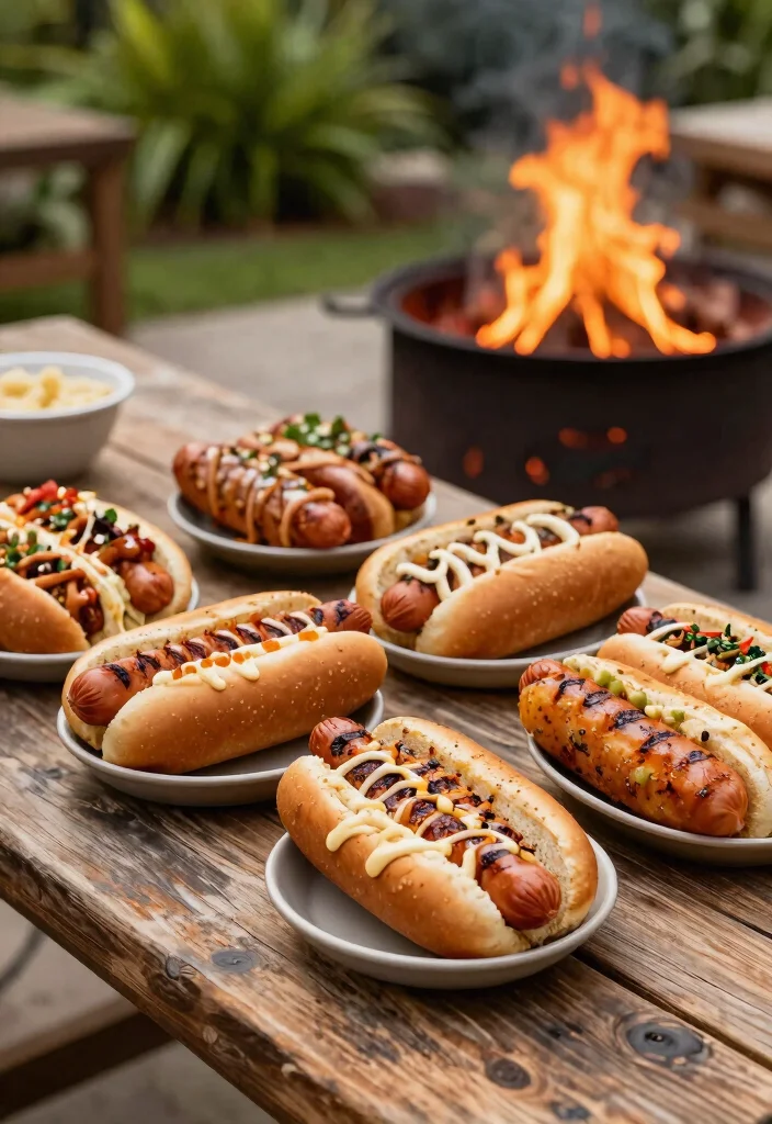15 Fire Pit Grill Ideas That Let You Cook Over Open Flame - 4. Gourmet Hot Dogs: Upgrade Your Grill Game 1