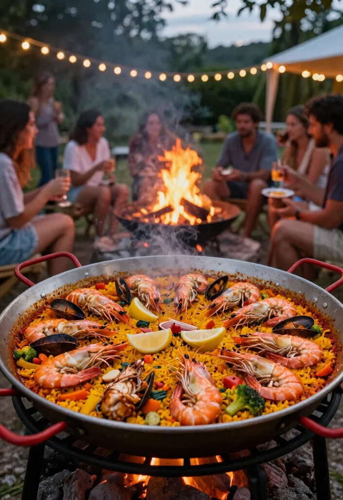 15 Fire Pit Grill Ideas That Let You Cook Over Open Flame - 6. Fire Pit Paella: A Spanish Delight 1