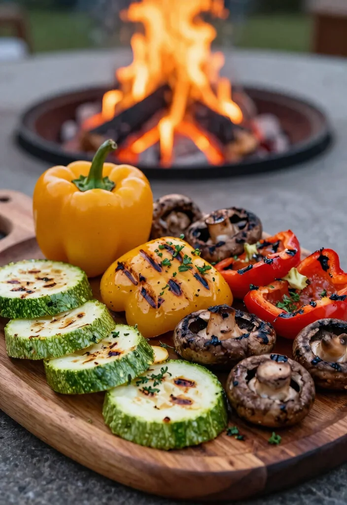 15 Fire Pit Grill Ideas That Let You Cook Over Open Flame - 9. Grilled Veggie Platter: Healthy and Flavorful 1