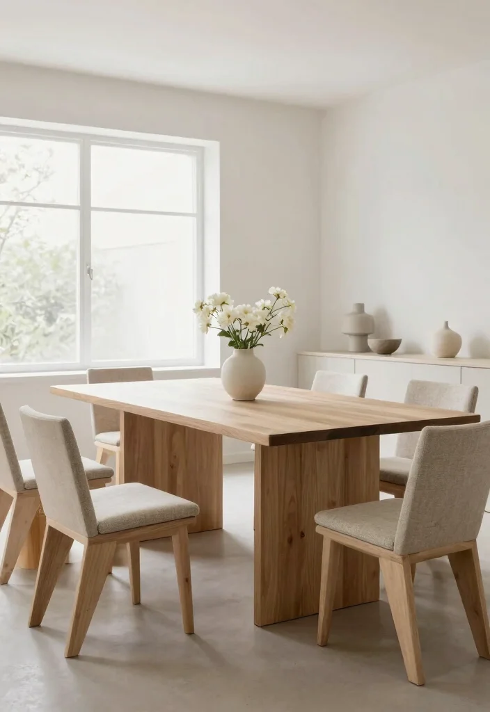 15 Large Farmhouse Table Concepts That Seat 8 Without Custom Build - 2. Modern Minimalist Design 1