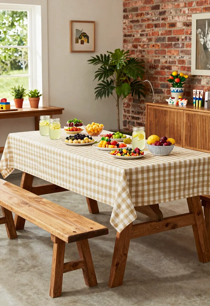 15 Large Farmhouse Table Concepts That Seat 8 Without Custom Build - 6. Farmhouse Picnic Table Style 1