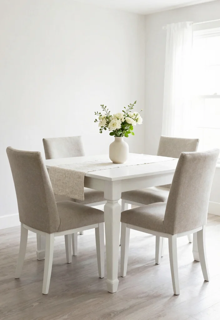 15 Large Farmhouse Table Concepts That Seat 8 Without Custom Build - 9. Elegant Whitewashed Tables 1