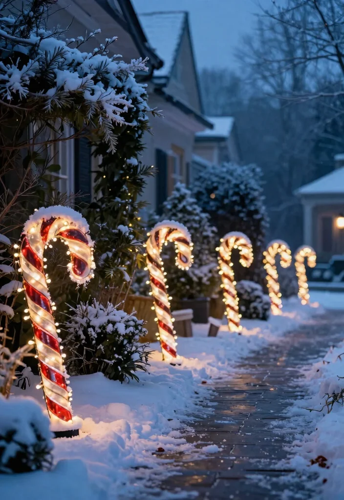 15 Outdoor Christmas Decorations for Yards That Stay Lit All Night - 1. Solar-Powered Christmas Pathway Lights 1