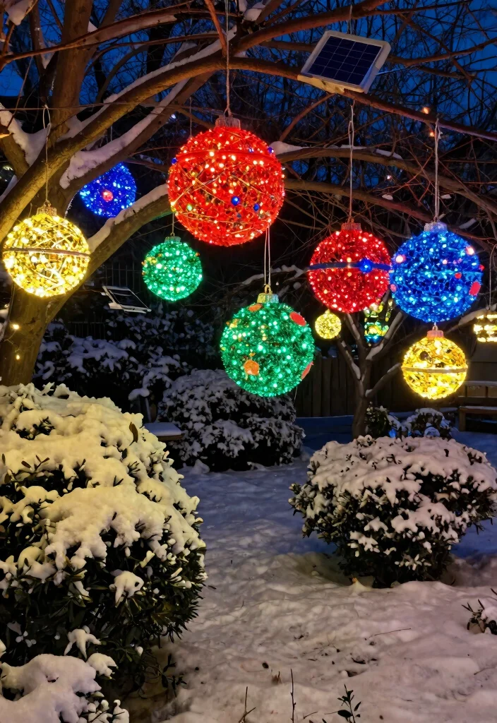 15 Outdoor Christmas Decorations for Yards That Stay Lit All Night - 13. Solar-Powered Christmas Ornaments 1