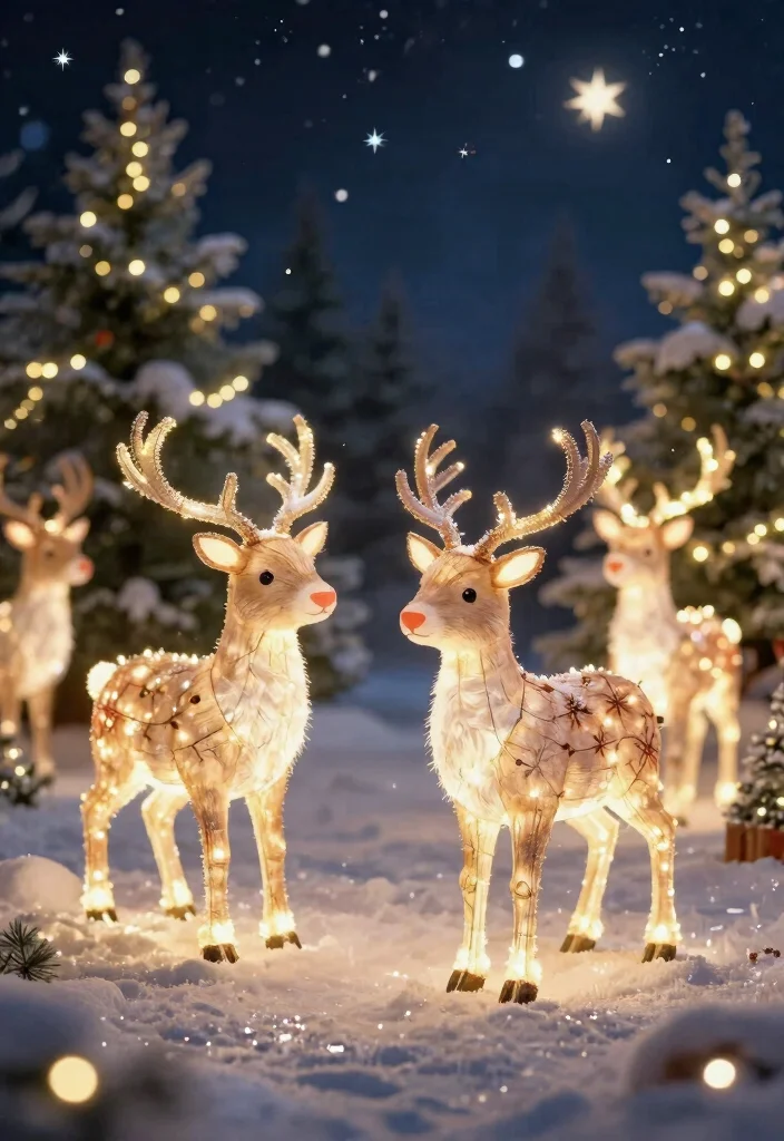 15 Outdoor Christmas Decorations for Yards That Stay Lit All Night - 14. Light-Up Reindeer Decorations 1
