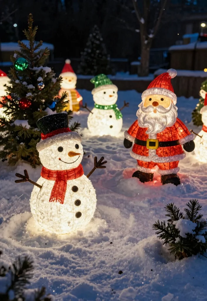 15 Outdoor Christmas Decorations for Yards That Stay Lit All Night - 3. Illuminated Garden Figurines 1