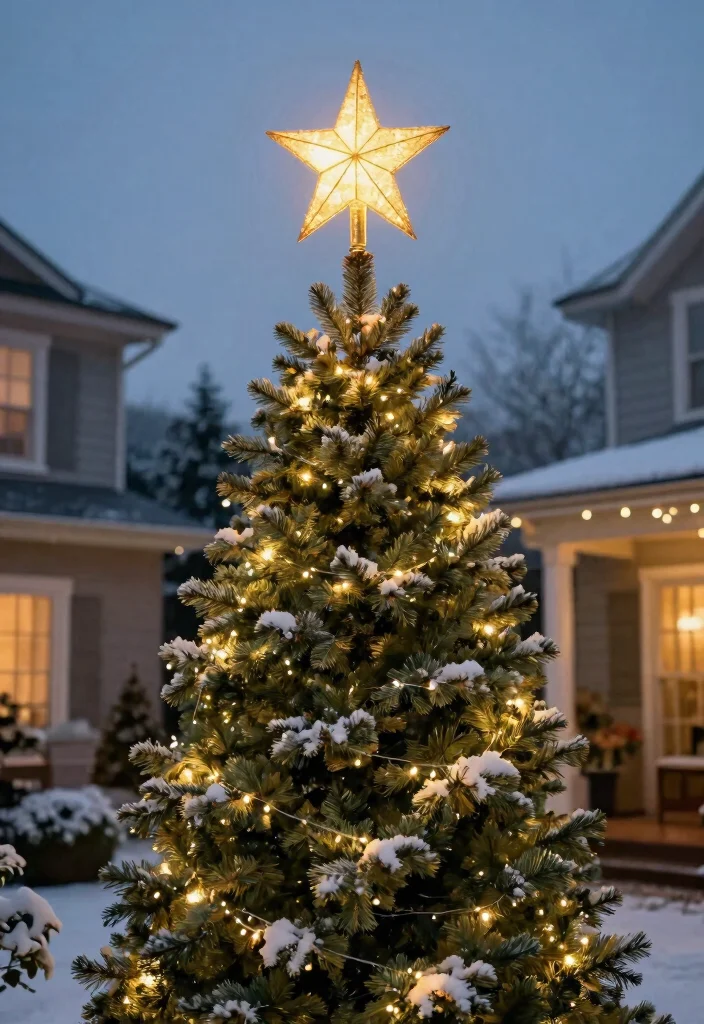 15 Outdoor Christmas Decorations for Yards That Stay Lit All Night - 9. Solar Star Toppers 1