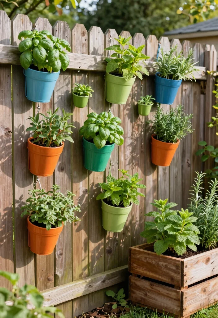 15 Outdoor Fence Decor Ideas That Boost Curb Appeal From the Street - 1. Vertical Herb Garden 1