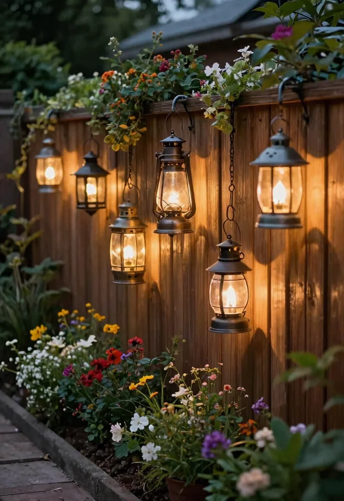 15 Outdoor Fence Decor Ideas That Boost Curb Appeal From the Street - 4. Hanging Lanterns 1