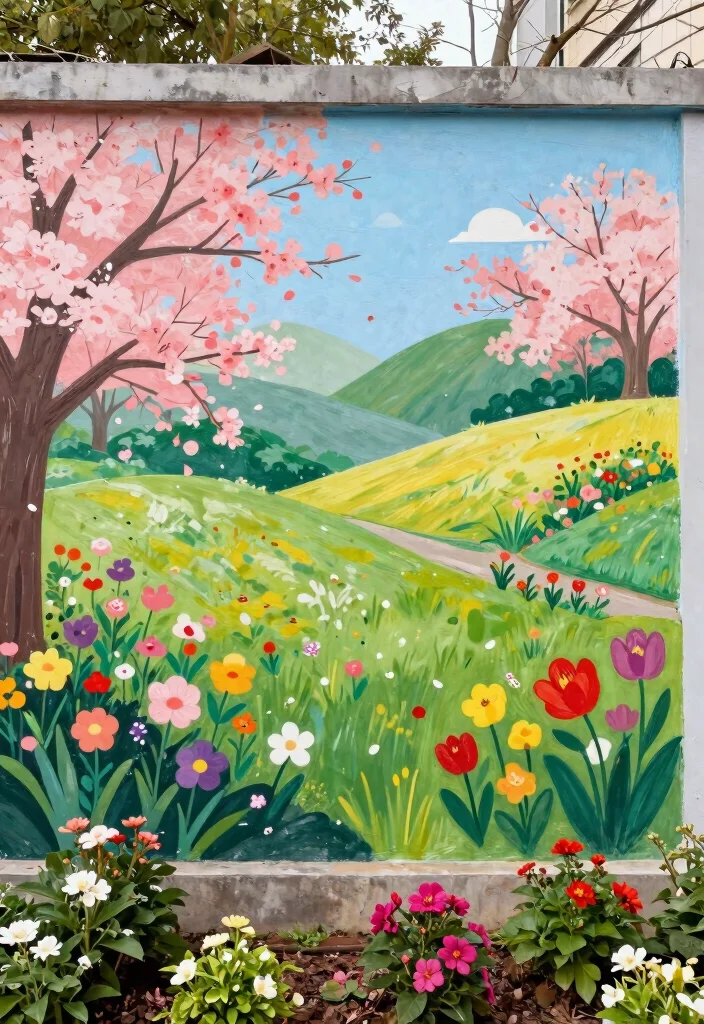 15 Outdoor Wall Art Garden Mural Ideas That Survive Rain - 15. Seasonal Themed Murals 1