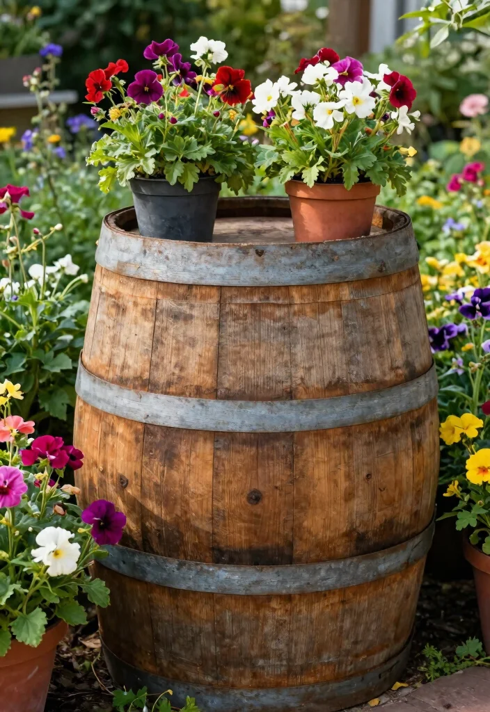 15 Outdoor Well Cover Ideas That Hide Eyesores and Stay Secure - 11. Rustic Barrels 1