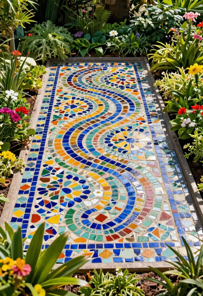 15 Outdoor Well Cover Ideas That Hide Eyesores and Stay Secure - 12. Colorful Mosaic Tiles 1