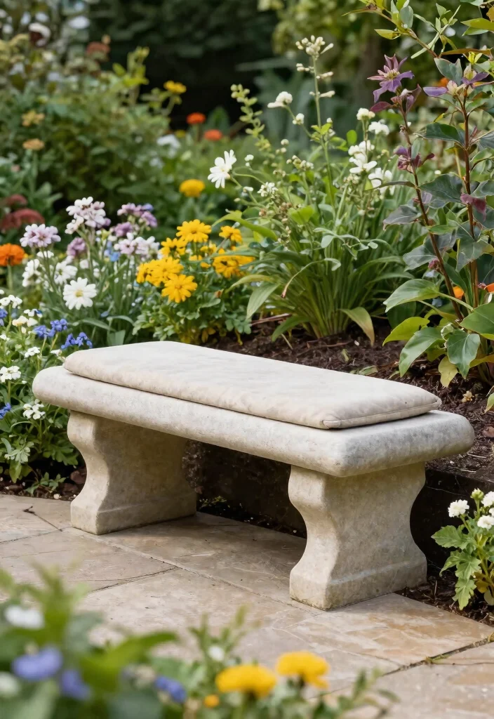 15 Outdoor Well Cover Ideas That Hide Eyesores and Stay Secure - 5. Garden Stone Bench 1