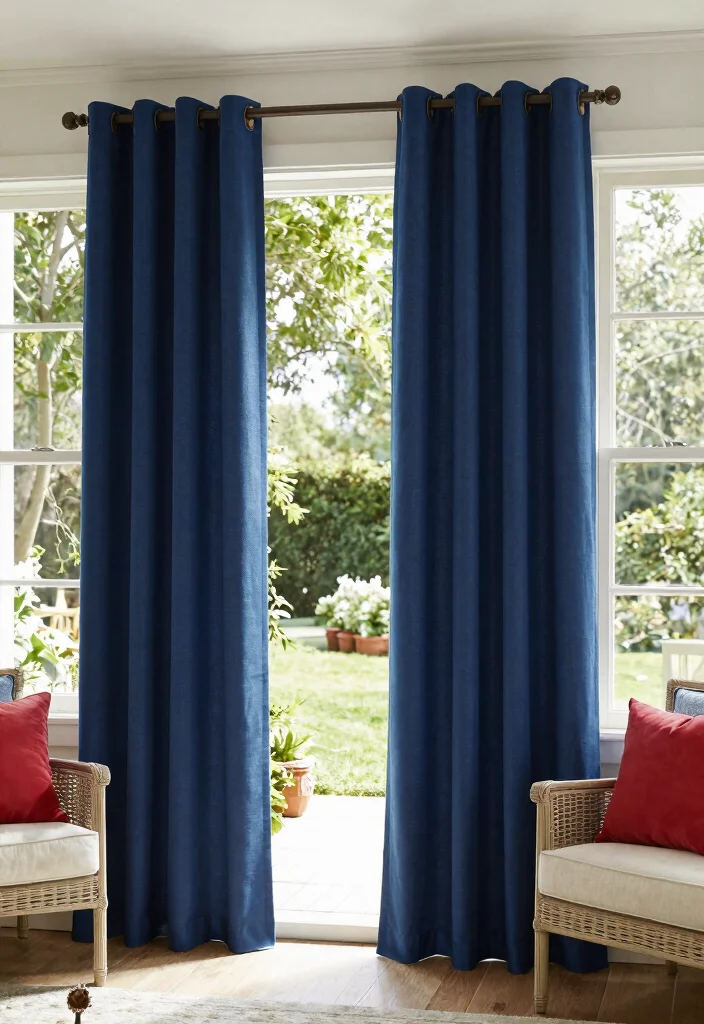 15 Porch Curtains Exterior That Block Sun and Wind Without Blowing Away - 7. Custom-Made Sun Blocking Curtains 1