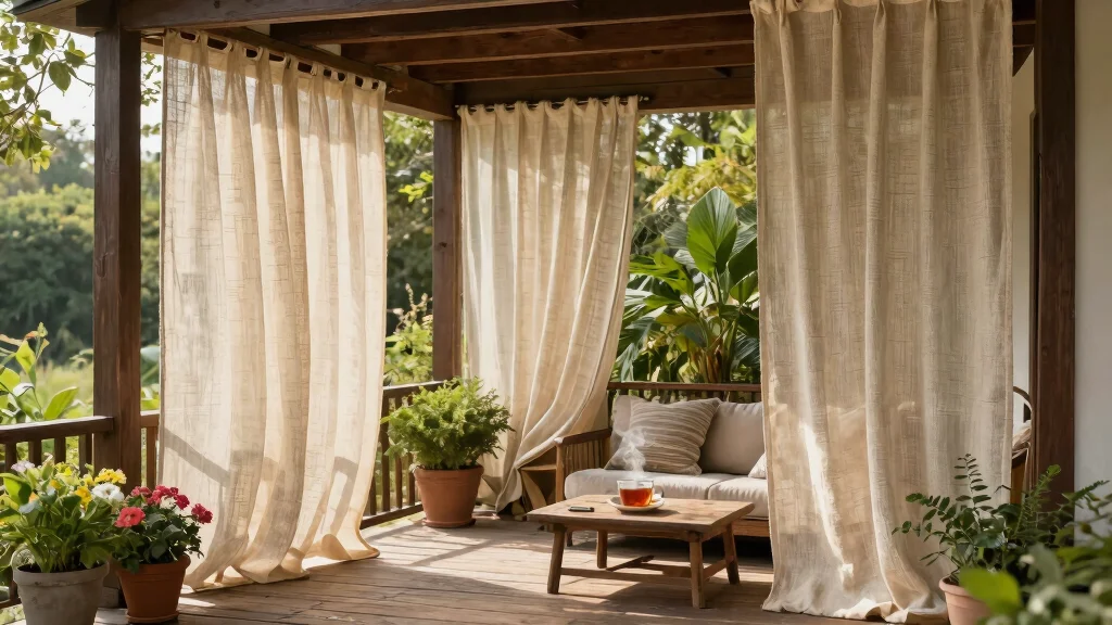 15 Porch Curtains Exterior That Block Sun and Wind Without Blowing Away