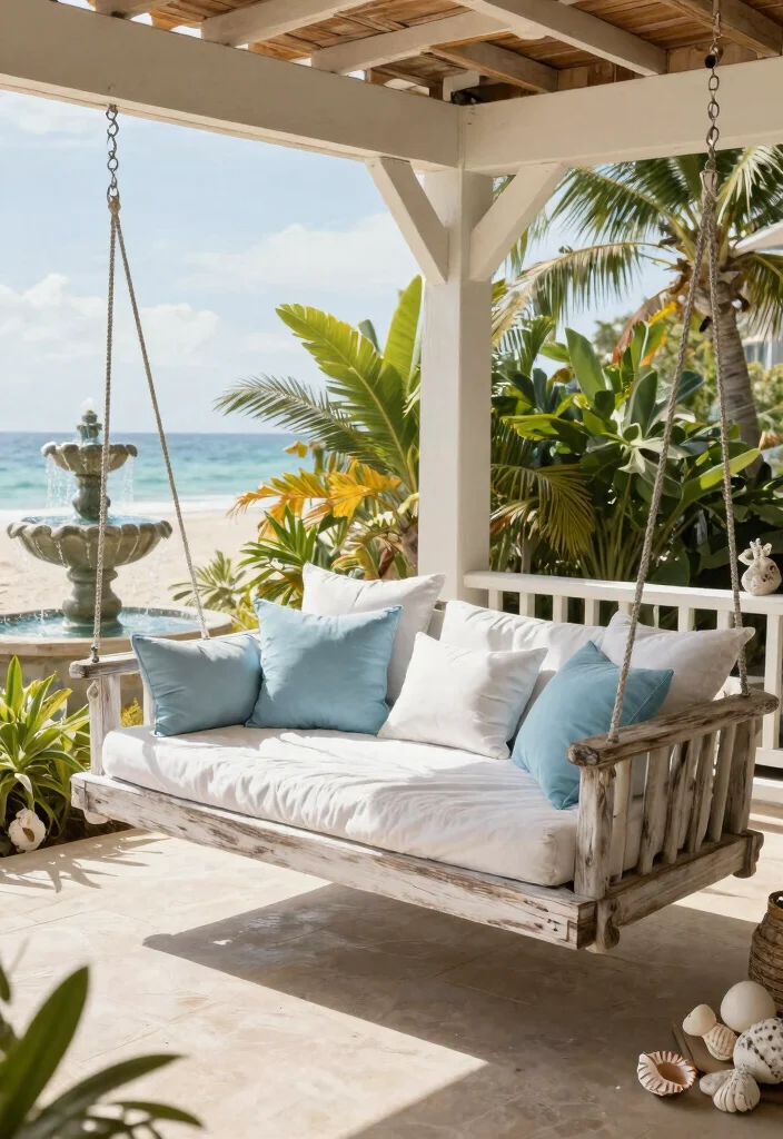 15 Porch Swing Bed Ideas That Support Two Adults Safely - 4. Coastal Retreat Vibes 1