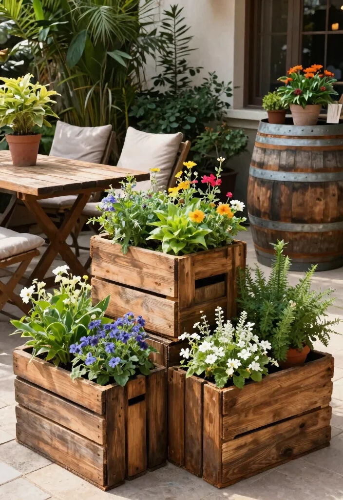 15 Privacy Planters for Patios That Block Views Without a Fence - 11. Upcycled Planters 1