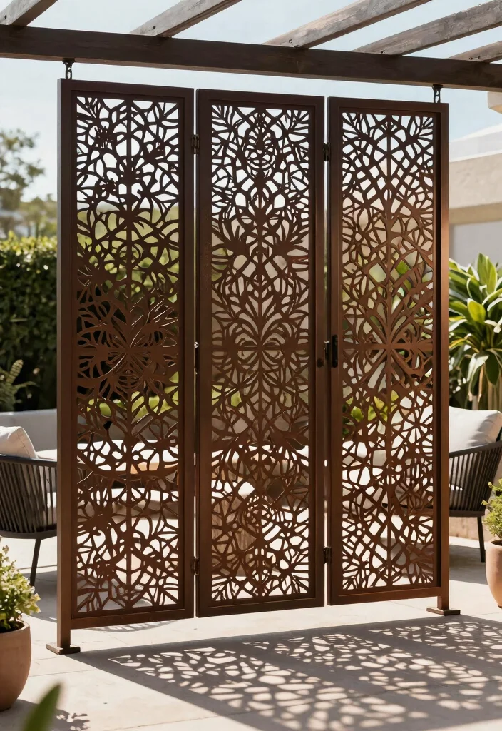 15 Privacy Planters for Patios That Block Views Without a Fence - 4. Decorative Privacy Screens 1