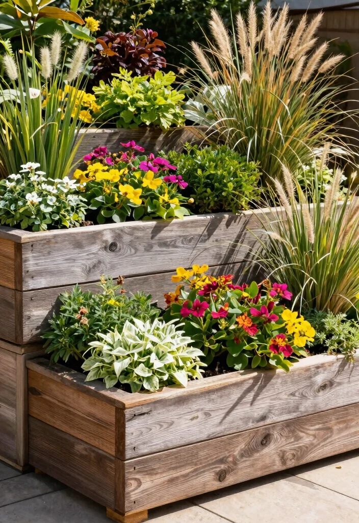 15 Privacy Planters for Patios That Block Views Without a Fence - 5. Layered Planter Boxes 1