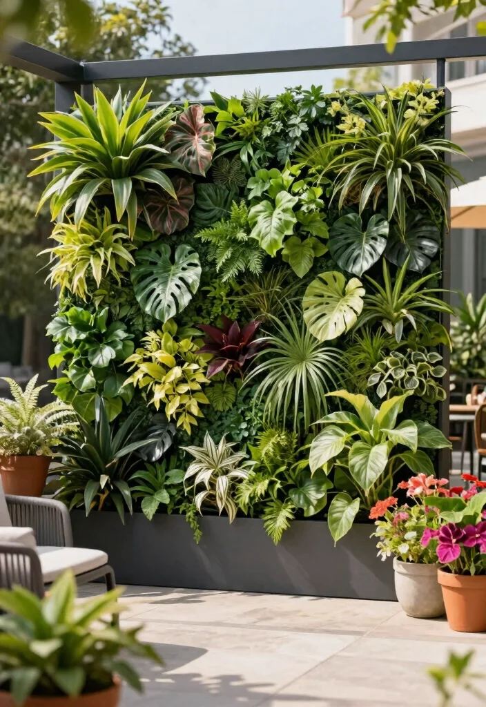 15 Privacy Planters for Patios That Block Views Without a Fence - 9. Green Wall Panels 1