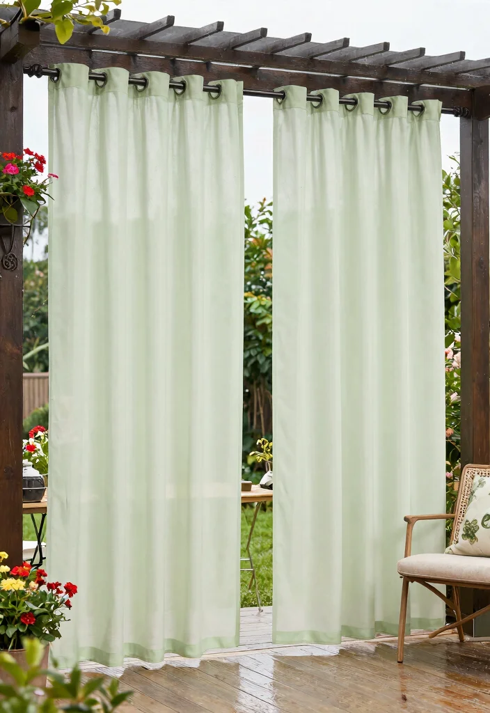 15 Stunning Patio Curtains That Block Sun Without Losing Breeze - 11. Water-Resistant Patio Curtains 1