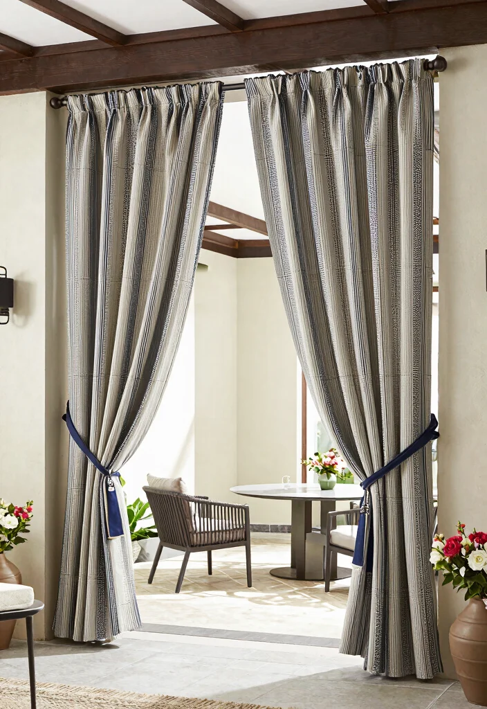 15 Stunning Patio Curtains That Block Sun Without Losing Breeze - 14. Roll-up Patio Curtains 1