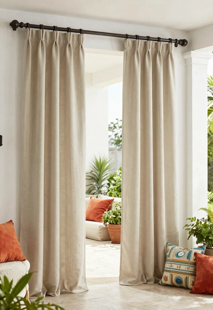 15 Stunning Patio Curtains That Block Sun Without Losing Breeze - 15. Outdoor Curtain Rods and Hardware 1