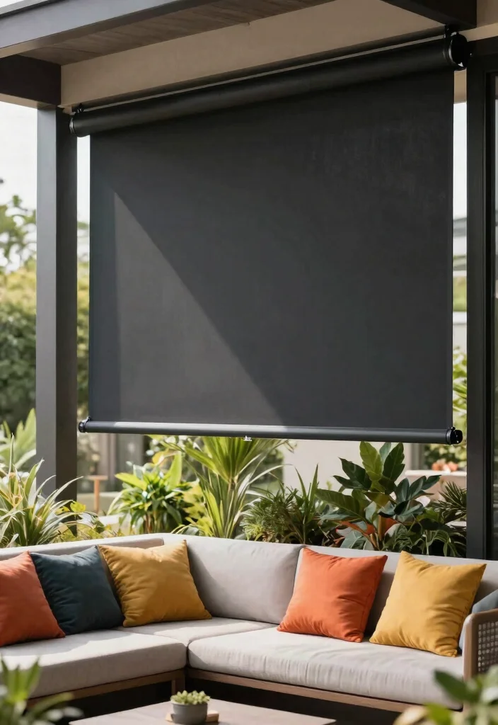 15 Stunning Patio Curtains That Block Sun Without Losing Breeze - 3. Retractable Patio Shades 1