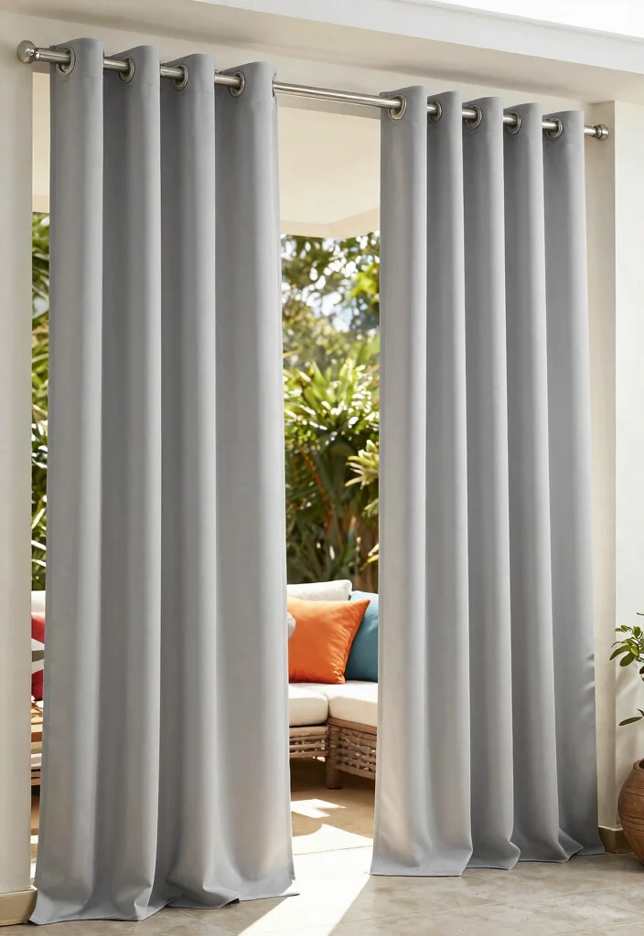 15 Stunning Patio Curtains That Block Sun Without Losing Breeze - 9. Grommet-Top Curtains for Easy Hanging 1