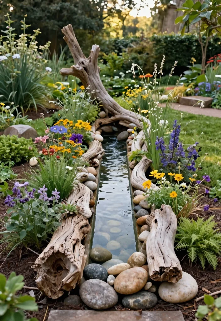 15 Water Trough Planter Concepts That Drain Properly and Look Rustic - 10. Artistic Nature Sculpture 1
