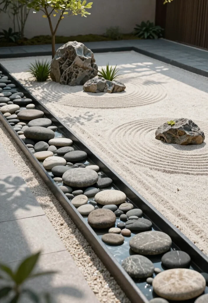 15 Water Trough Planter Concepts That Drain Properly and Look Rustic - 15. Minimalist Zen Garden 1