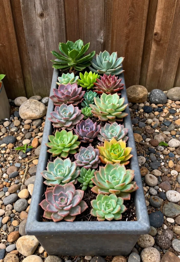 15 Water Trough Planter Concepts That Drain Properly and Look Rustic - 3. Vertical Succulent Garden 1